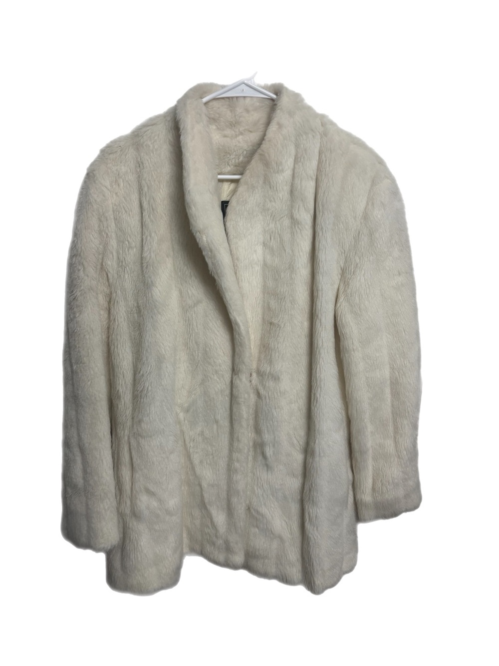 Luxury Women's Cream Faux Fur Coat